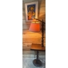 Image 1 : Wooden Floor Table Lamp With Integrated Shelf and Framed Wall Art