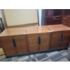 Image 1 : 3 Wood Storage Cabinets with Metal Handles