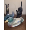 Image 4 : Black Ceramic Cat Tealight Holder 8  X 9.5 T, Wooden Ducks 8 X 3 T, Frog King, Glass Bear and More!