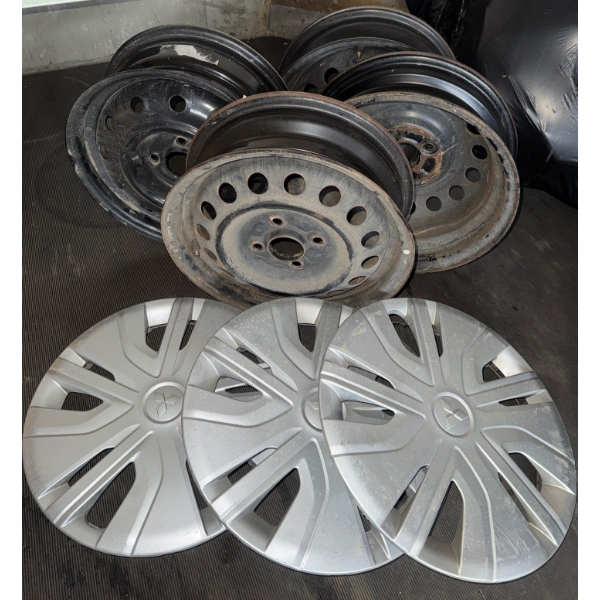 3 14' Mitsubishi Mirage Wheel Covers mo.4252A140 w/ Steel Wheel Assortment