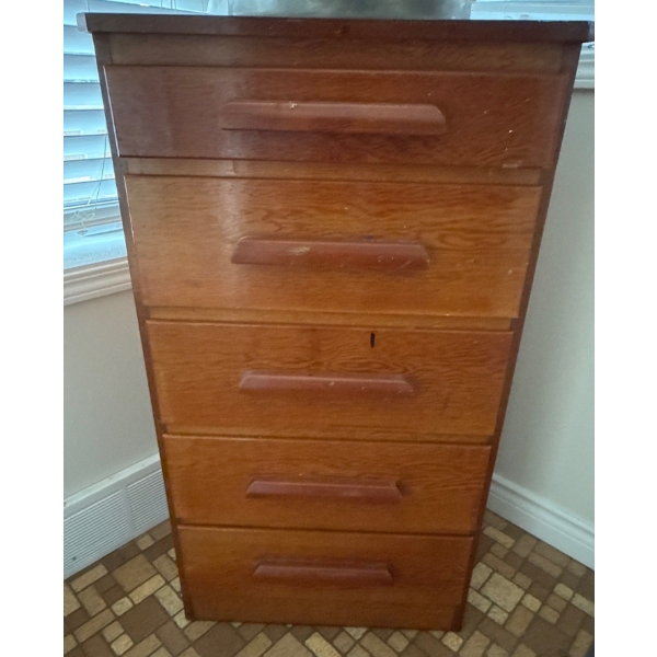 Compact Fir 5 Drawer Dressing Table 22x17x46