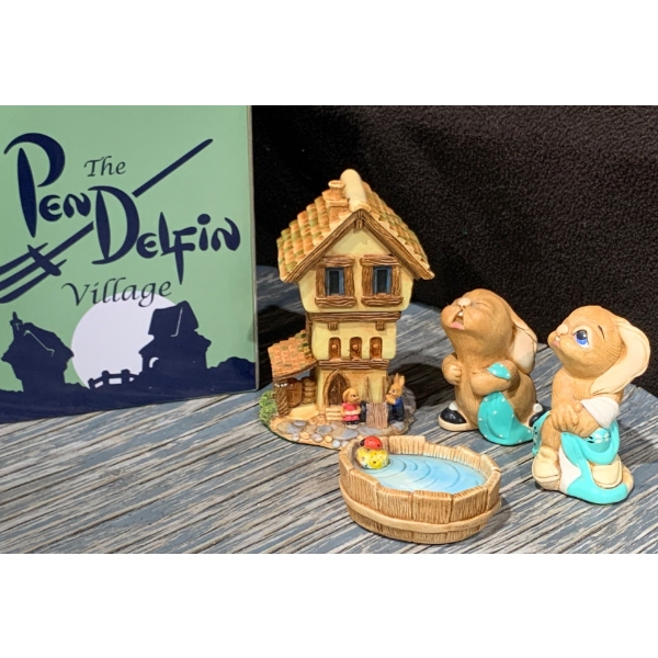 Pen Delfin Village Scene 'Castle Tavern' w/ 'Barney', 'Totty' & More 