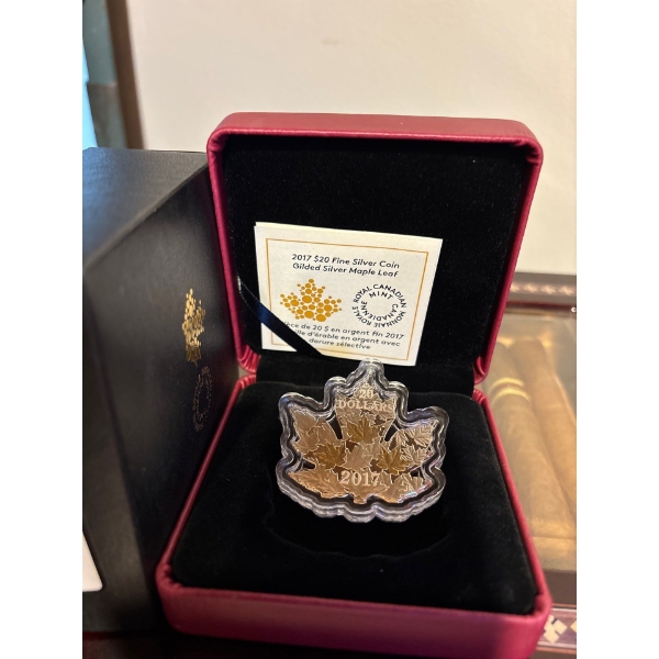 2017 $20 Gilded Silver Maple Leaf - Pure Silver Coin