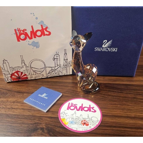 Swarovski The Lovlots Cat Figurine, Amber, With Box and Certificate