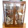 Image 1 : Antique Oak China Cabinet w/ Skeleton Key 36x12x49 