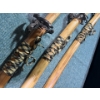 Image 5 : Set of Wooden Sheath Katana Swords w/Dragon Deco (11"tallest)