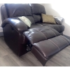 Image 3 : Two Seater Leon's Brown Leather Reclining Loveseat w/Cushions 67"w x 44"d x 37"tall