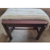 Image 1 : Wooden Bench w/ Pink Fabric 22 W, 13 D,  17 T, also Includes: Faux Fur Throw Blanket