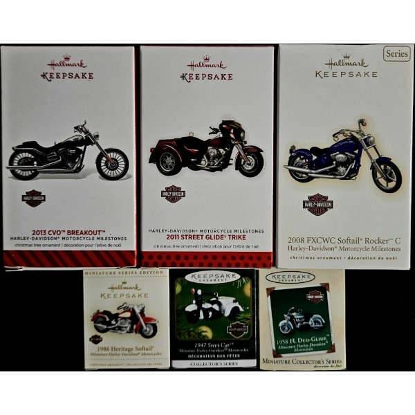 Hallmark Harley-Davidson Motorcycle Keepsake Ornament Lot (6pcs)