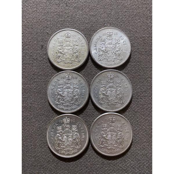 Canadian 50-cent Pieces 11.66 g Silver (.800)