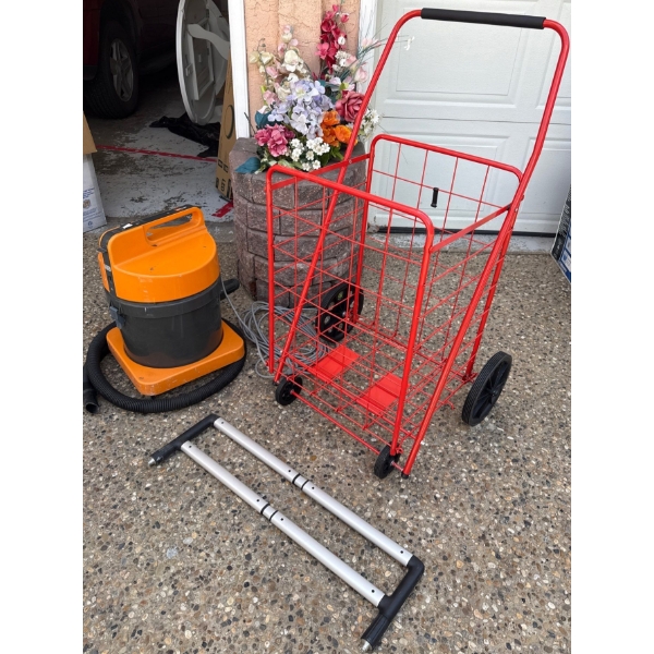 TASKI Bora Canister Vacuum w/ Grocery Carrier On Casters & More