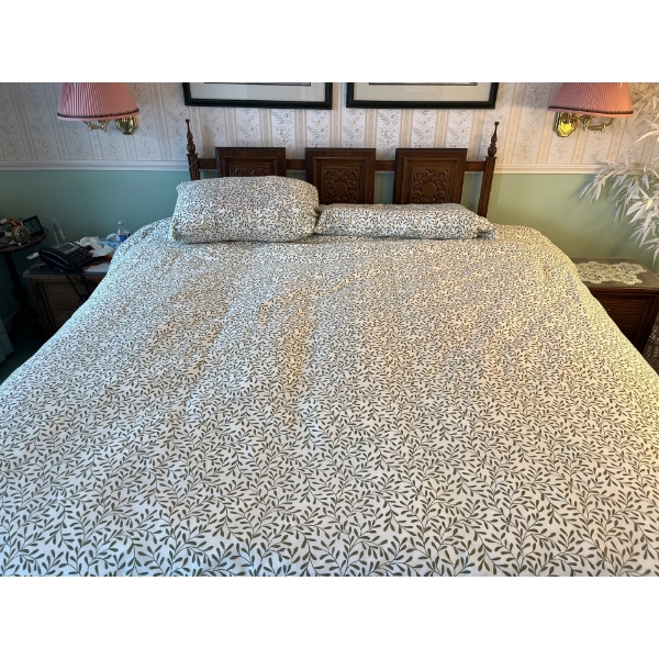 retro bedroom set made by Princeville. including headboard, two nightstands, nightstands, dresser, a