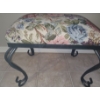 Image 3 : Metal Stool w/ Tapestry Roses 19 W, 14 D, 14 T  