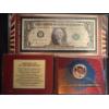 Image 1 : 1963B $1 Joseph Barr Federal Reserve Note CU Condition & Silver 1964 JFK Half Dollar 