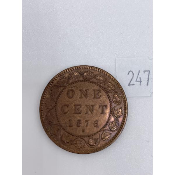 1876H Canadian Large One Cent