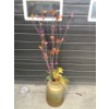 Image 1 : Large Vintage Metal Milk Jug w. Artificial Flowers 