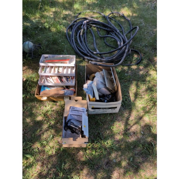 Miscellaneous - Tackle Box, 100Ft hose, Power Bar, Air Compressor & Much More 