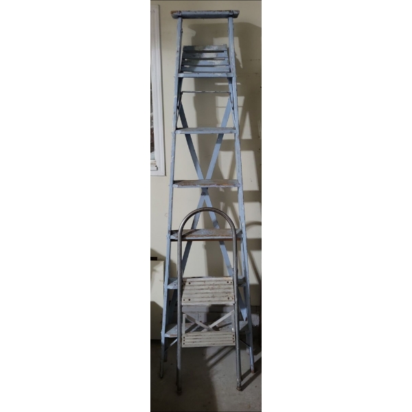 8 Foot Painters Ladder (Wood) w/ Step Ladder (Aluminum)