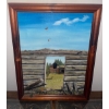 Image 1 : Art - Painted Landscape w/ Log Cabin 13T