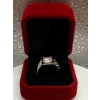 Image 3 : 3ct Round Moissanite in Center with 50 Round Cubic Zirconia in 925 Silver Ring - Size 9.75
