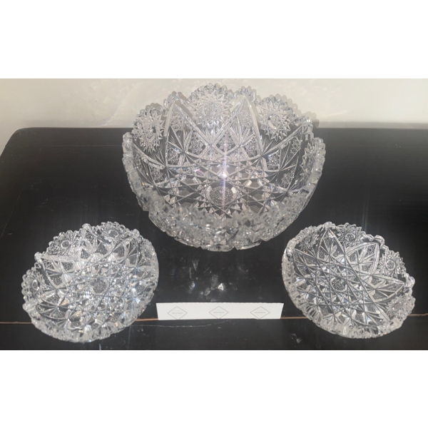 Antique ABP American Brilliant Period Cut Glass Bowls - Stunning !