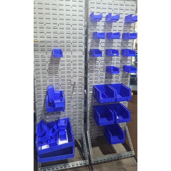 Pair Gravity Shelf Metal Racks 5 W, 16 D, 84 T and Removable Sorting Bins for Customized Setup
