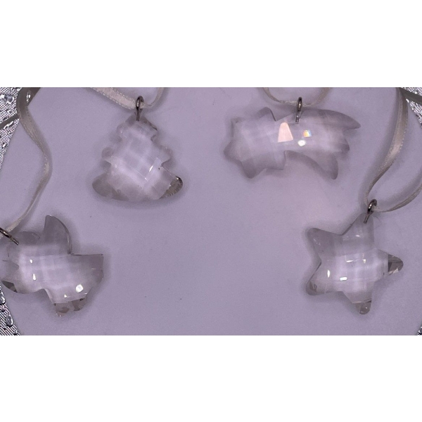Swarovski Crystal Christmas Ornaments Star, Shooting Star, Star and Christmas Tree 