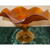 Image 3 : Dugan Peach Opalescent Carnival Glass Coin Spot Pattern Compote & Pedestal Dish