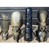Image 1 : Hand Carved Black Obsidian Aztec Statues