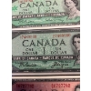 Image 3 :  1954 Bank of Canada two dollar bill one dollar bill Sn#        D/L748999 & 2 Consecutive 1$ bills 