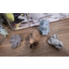 Image 2 : 3 Hand-Painted Glass Candleholders & Collection of Miniature Animal Figurines