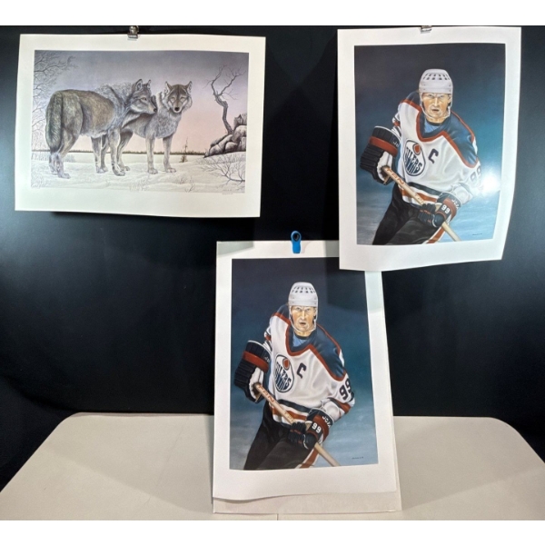 Alex Halliburton Moment of Serenity 17.5Tx27.5W, and 2 Copies of Gretzky 24Tx18W