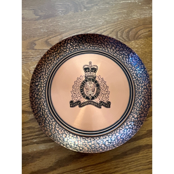 Royal Canadian Mounted Police Copper Collectable Plate