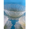 Image 3 : California Pastel Mist Frosted Glass - Large Bowl & Plate, 3 Smaller Cups w/ Plates