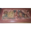 Image 2 : Country Style Wooden Table with Painted Rose Motif 47 L, 24 W, 18 T