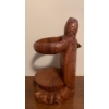Image 3 : Walnut Hand Carved Turtle Wine Holder 12T & Metal Turtle Stepping Stone 