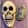 Hand Carved Tibetan Turtle Shell Mask w/ Indonesian Skull Mask 12T