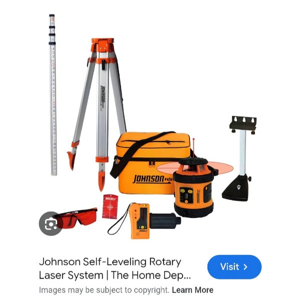 Johnson Self Leveling Rotary Laser Kit With Sunglasses and Tripod
