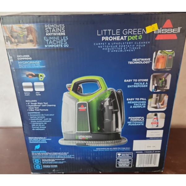 Bissell Little Green Pro Heat Pet Carpet and Upholstery Cleaner Model 2513 N (New in Box/ Sealed) 
