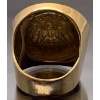 Image 4 : Stunning Vintage 750 (18k) Men's Gold Ring w/ Coin (1989 German 20 Mark Gold Coin), Weighs 17.6g 