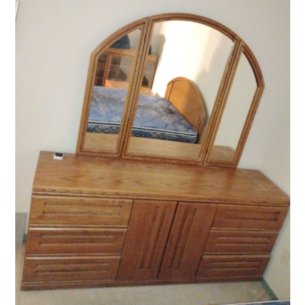 Mid Century Dressing Table w/ Mirror 70x18x70