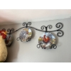 Image 2 : Rooster with Green Yellow and white with collectors plated and holder
