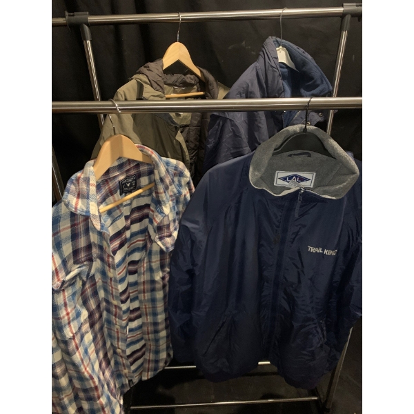 Collection of Menswear (L); Winter Jackets Incl. a Columbia Jacket, and an American Eagle Flannel 