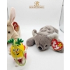 Image 4 : Vintage Collectible Plush Toys Ty Beanie Babies Brown Bear, Beige Rabbit, Gray Koala, Brown Dog 1990