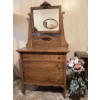 Image 1 :  antique dresser with original mirror in amazing condition 64” height 34 length 17”width