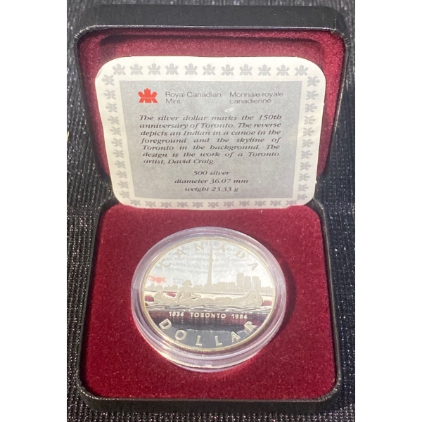 1984 150th Anniversary of Toronto Coin 50% Silver 23.33 Grams