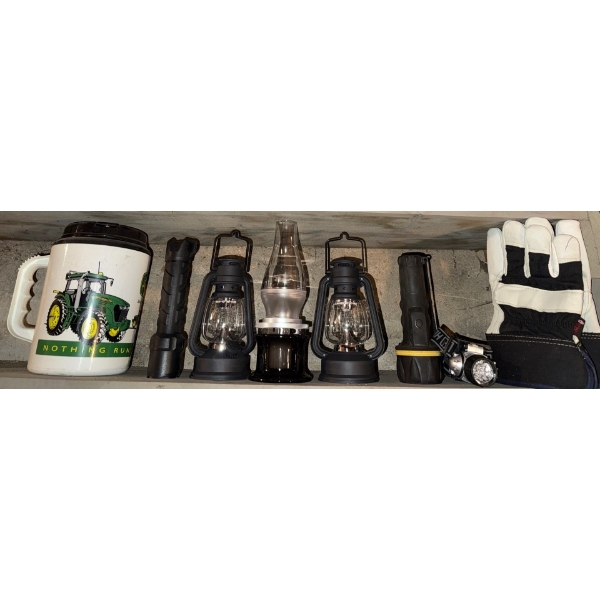  Outdoor Battery Operated Lanterns, John Deere Mug & Work Gloves