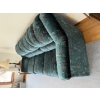 Image 2 : Vintage 1990 Green Floral 3 seater Couch with wood base trim