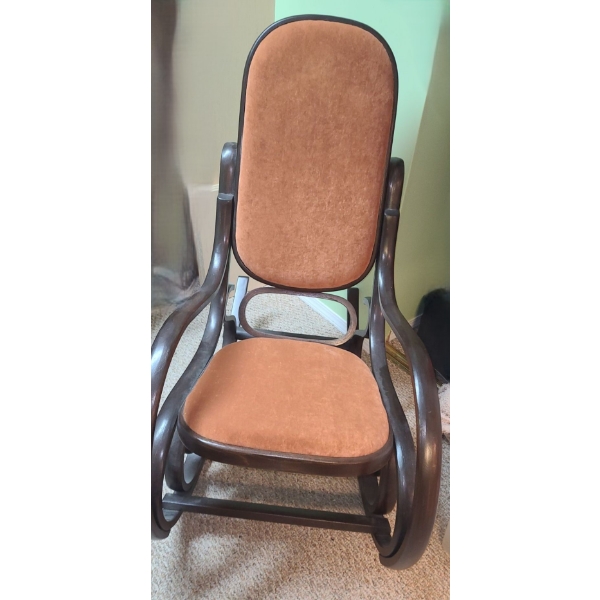 Rocking Chair with Velvet Upholstery 21 W, 48 D, 33 T