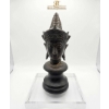 Image 3 : Three Decorative Items: Brass Cannon, Carved Box, and Bust Figurine
